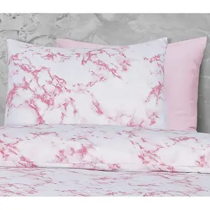 Rasheema Duvet Set Pink / Stunning Soft Marble / Single - 1 Standard Pillowcase