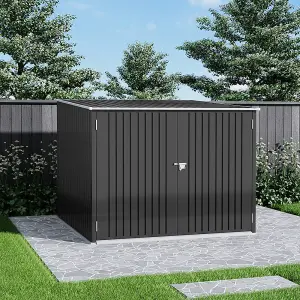 Outdoor Metal  Garden Storage Shed Pent Tool Shed Bicycle Storage Shed  Charcoal Charcoal Black