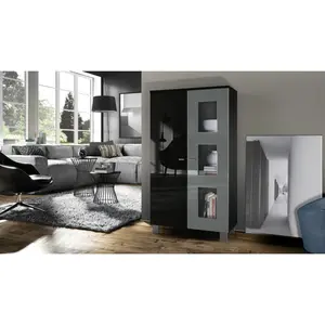 Display Cabinet Grey/Black / Without