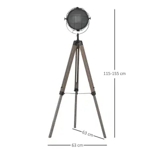 HOMCOM Tripod Floor Lamp Height Adjustable E27 Base for Living Room Bedroom