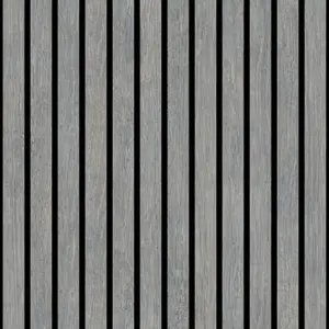 Muriva Ugepa Wooden Slats Panelling 3D Wood Panel Stripe Grey Black Wallpaper