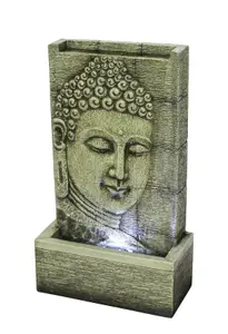 Aqua Creations Light Grey Buddha Wall Solar Water Feature