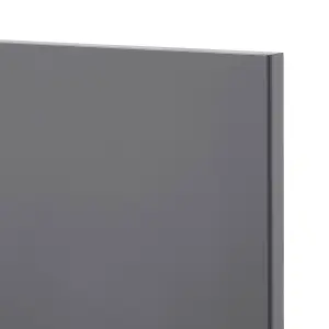 GoodHome Stevia Gloss anthracite Slab Tall appliance Cabinet door (W)600mm (H)867mm (T)18mm