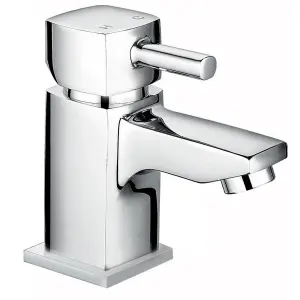 Nes Home Newport Square Mini Basin Mixer & Bath Filler Taps Chrome