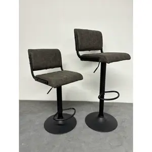 Cholet Puttney Height Adjustable Swivel Bar Stool (Set of 2) Grey