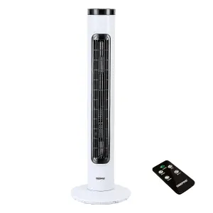 Geepas 32 Inch Tower Fan with Remote Control Oscillating Cooling Fan, 3 Speed with 7.5 Hour Timer