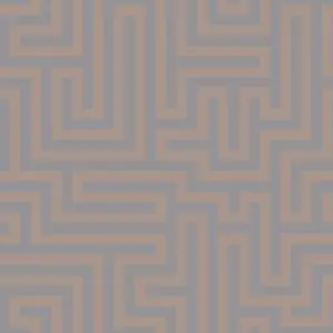 Holden Metallic Glistening Industrial Maze Geometric Geo Wallpaper Roll Grey Rose Gold 12914