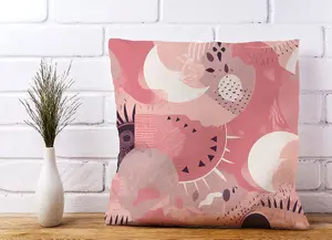 Abstract Pink White Cushions 45cm x 45cm