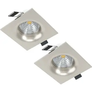 2 PACK Wall / Ceiling Flush Square Downlight Satin Nickel Spotlight 6W LED