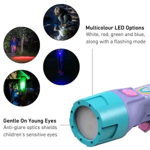 Ledlenser KidBEAM4 AAA Battery 70 Lumen Safe Robust RGB Light LED Hand Torch for Camping and Night Time Fun