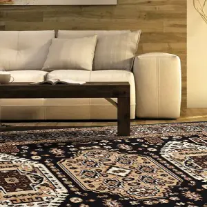 Black Traditional Kandhara Rug - Texas