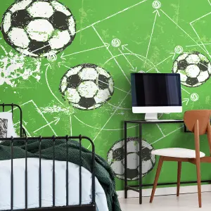 Origin Murals Football Grunge Texture Green Paste the Wall Mural 300cm wide x 240m high