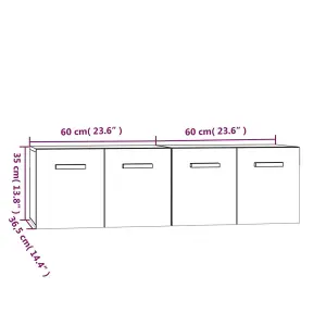 Berkfield Wall Cabinets 2 pcs Brown Oak 60x36.5x35 cm Engineered Wood