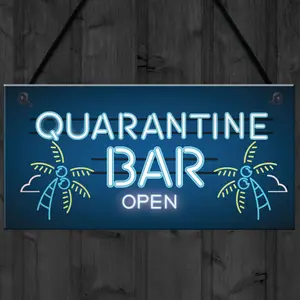 Red Ocean Novelty Quarantine Bar Sign Funny Home Bar Signs Man Cave Gift Decor Plaques