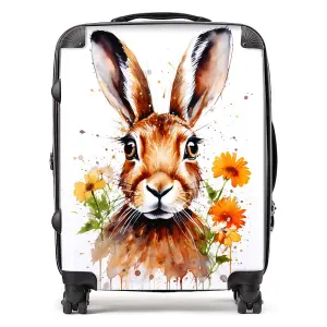 Watercolour Hare and Daisies Suitcase - Large