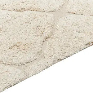 Cotton Area Rug 140 x 200 cm Beige SILCHAR