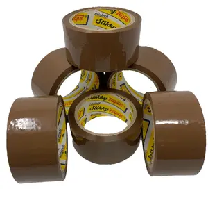 Stikky Tape Brown Packaging Tape 50mm x 66m Low Noise Pack of 6 Rolls