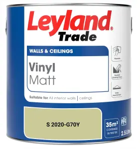 Leyland Trade Vinyl Matt Walls & Ceilings Emulsion Paint (S 2020-G70Y) 2.5L