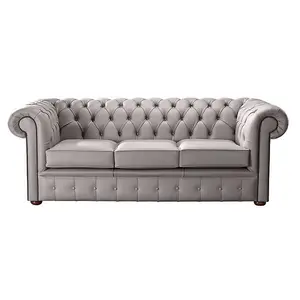 Chesterfield 3 Seater Shelly Owl Leather Sofa Bespoke In Classic Style