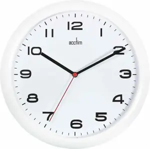 ACCTIM - Aylesbury 25.5cm Quartz Movement Analogue Wall Clock - White