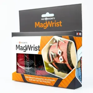 MagWrist Red Magnetic Wristband for Screws, Nails, Drill Bits - Ideal for Carpentry, DIY, Electrician, Mechanic Work Gadget