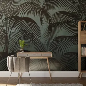 Art For the Home Palm Silhouette Teal Print To Order Fixed Size Mural