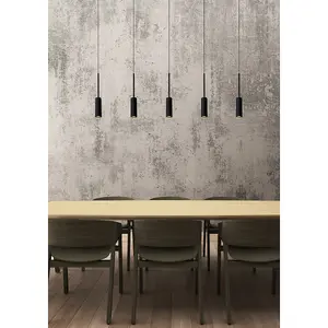 Lucide Tubule Modern Bar Pendant Light - LED - 5x7W 2700K - Black