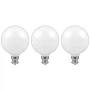 Crompton Lamps LED G95 Globe 7W B22 Dimmable Warm White Opal (3 Pack)