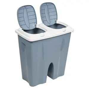 Annabesook 50 Litre Multi-Compartments Rubbish & Recycling Bin Blue/White