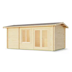 Lasita Aviemore Two Room Log Cabin - 5m x 3m - 70mm Wall Logs Premium Summer House