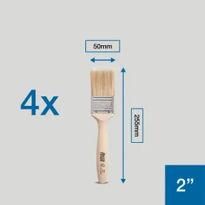 Harris Trade Emulsion & Gloss 2" Fine tip Comfort Paint brush, Pack of 4