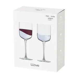 Anton Studios Wave Set of 2 Wine Glasses Silver