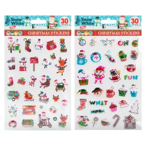 Christmas Stickers Themed 1x Varied Design 24.9x14.6x0.1cm Christmas Themed