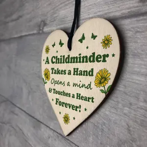 Special Childminder Gift Wood Hanging Heart Thank You Teacher Friendship Gift