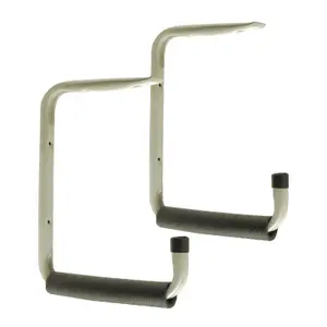 2 x Giant Heavy Duty 415mm Wall Mounted Storage Hooks with Shelf Support Bracket