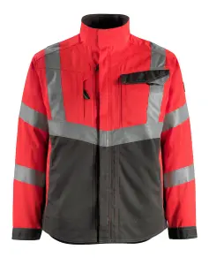 Mascot Safe Supreme Oxford Work Jacket (Hi-Vis Red/Dark Anthracite)  (Medium)