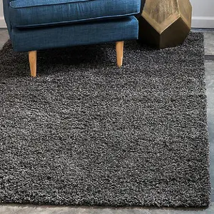 Grey Thick Shaggy Rug - California - 140x200cm (4'6" x 6'6")