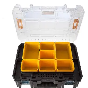 4 x Dewalt DWST1-71194 TStak V Clear Lid Stackable Tool Fixing Organiser Case