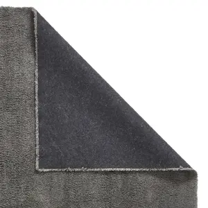 Charcoal Shaggy Washable Plain Modern Rug For Living Room Bedroom & Dining Room-60cm X 115cm