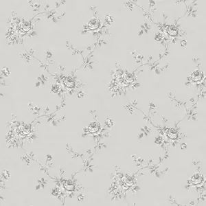 Galerie Palazzo Silver Grey Turquoise Floral Embossed Wallpaper