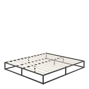 Dekker Minimal Metal Bed - 25 cm High Black / Double (4'6)