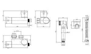 Aquarius FT Shattaf Douche Kit with Thermostatic Mini Valve Brushed Brass