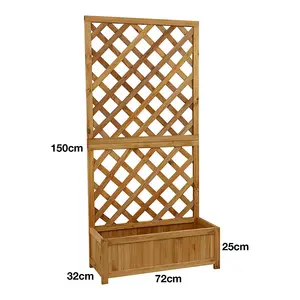 Woodside Aldburgh Wooden Garden Planter with Trellis