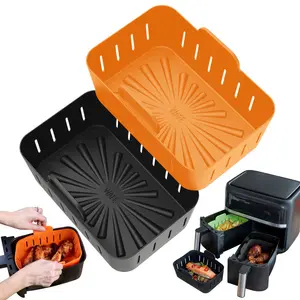 Wafe Air Fryer Liner Dual (Set of 2) Orange/Black