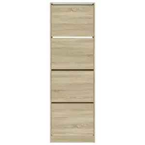 Shoe Cabinet with 4 Flip-Drawers Sonoma Oak 60x34x187.5 cm