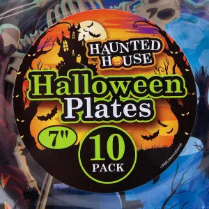 Halloween Paper Plates - Graveyard 7 inch Halloween Party - Haunted House - 10 Pack