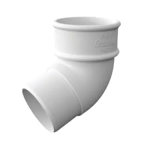 White Round Downpipe 112.5 Degree Offset Bend, Freeflow Rain Water Systems