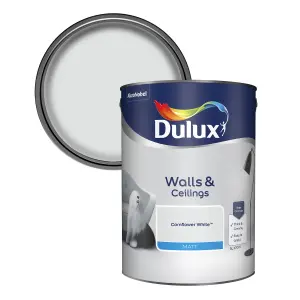 Dulux Walls & ceilings Cornflower white Matt Emulsion paint, 5L