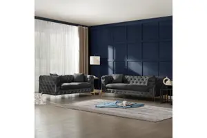 Jaguar 2+3 Seater Sofa Set Chesterfield Design Velvet