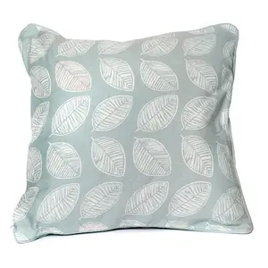 Delft Floral Square Throw Pillow Cover Light Blue